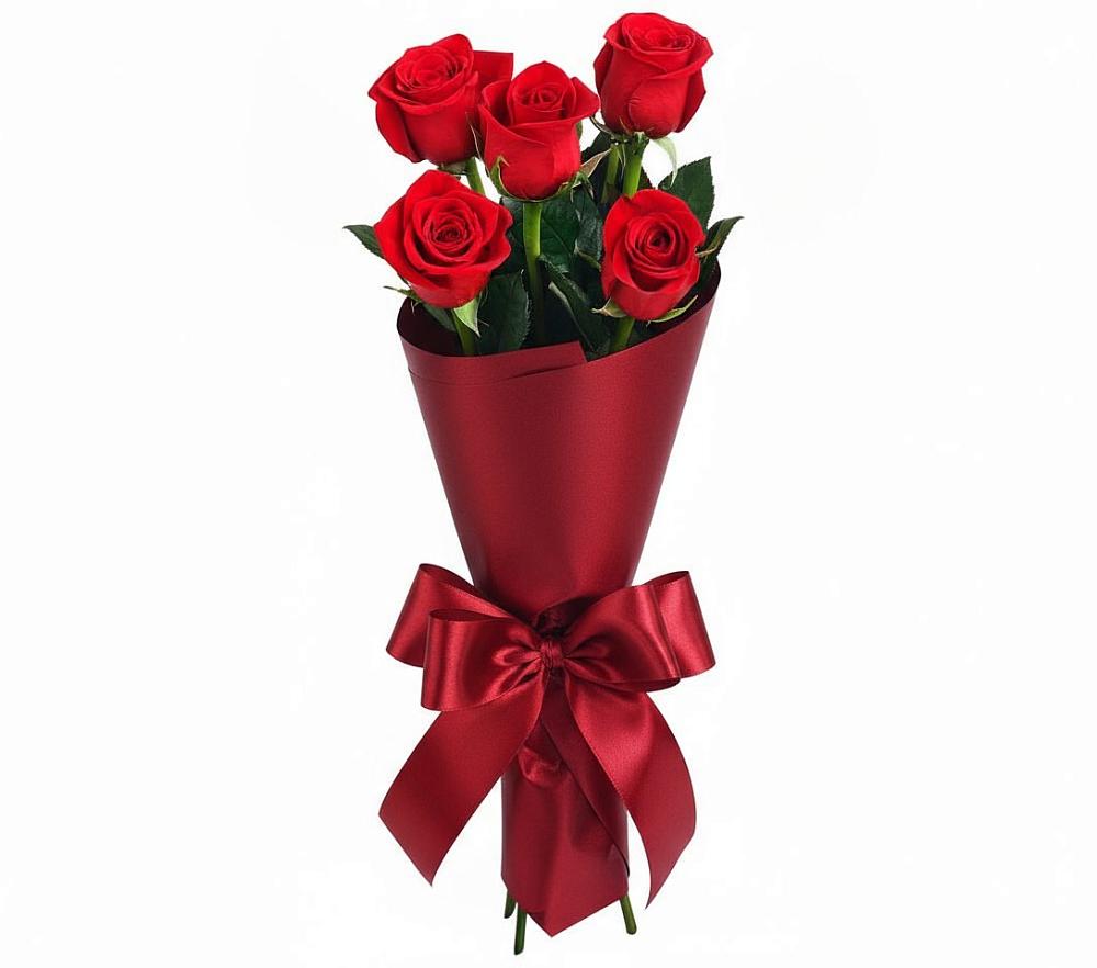 Букет 5 Красных роз Эдлесс Лав в Спасск-Дальнем