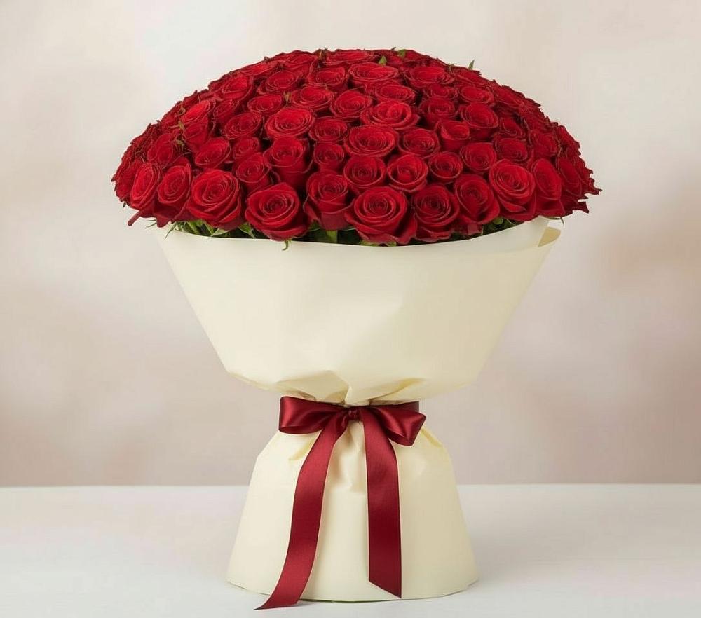 Букет 101 Красная роза Милано в Спасск-Дальнем
