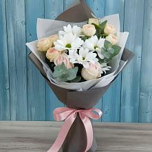 Букет цветов из:  Хризантемы и Розы #REPLACE_PRED# Спасск-Дальнем