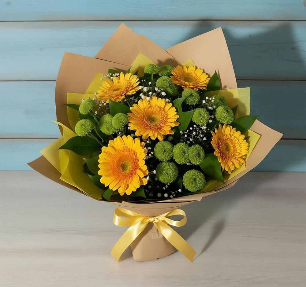 Букет цветов из: Герберы и Хризантемы в Спасск-Дальнем