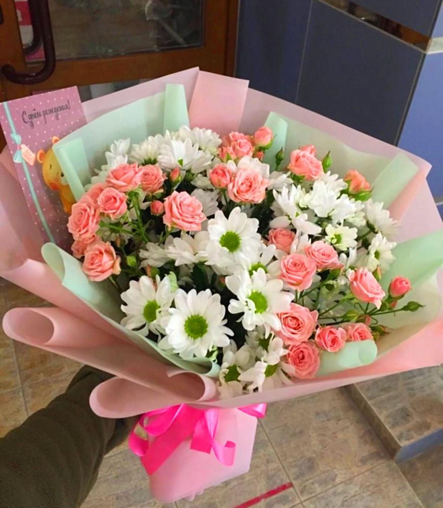 Букет цветов из: Розы и Хризантемы в Спасск-Дальнем