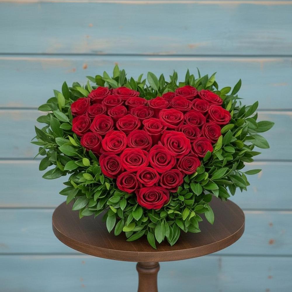 Цветочная композиция из Розы в виде сердца в Спасск-Дальнем