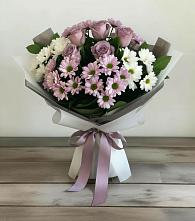 Букет цветов из:  Хризантемы и Розы в Спасск-Дальнем
