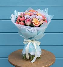 Букет цветов из:  Хризантемы и Розы в Спасск-Дальнем