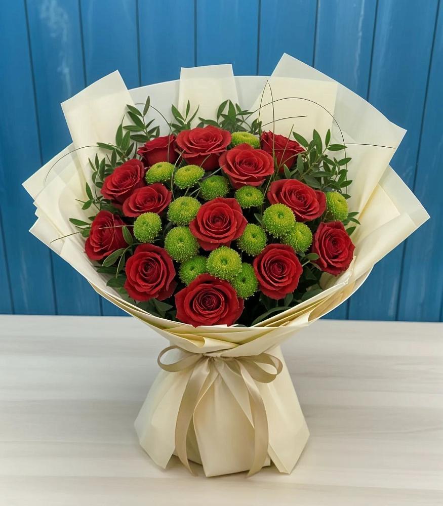 Букет цветов из: Розы и Хризантемы в Спасск-Дальнем